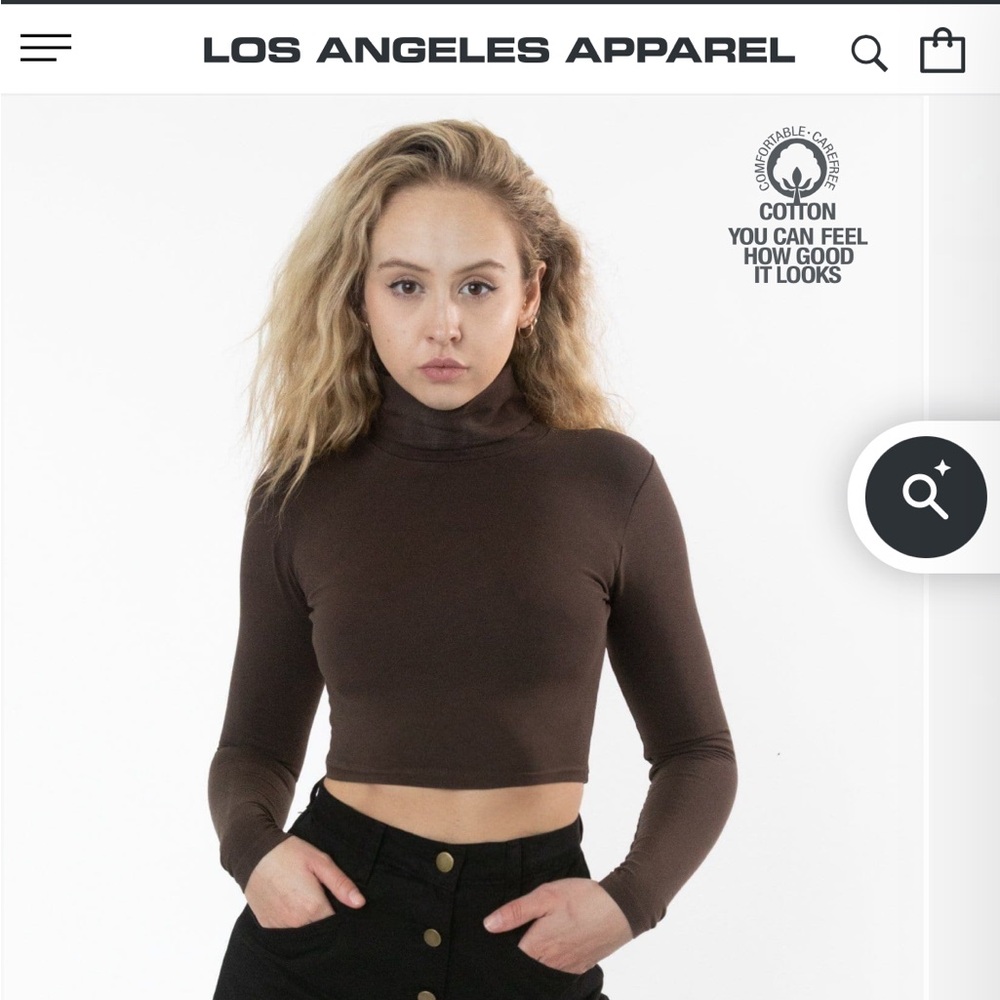 Los Angeles Apparel Cropped Turtleneck